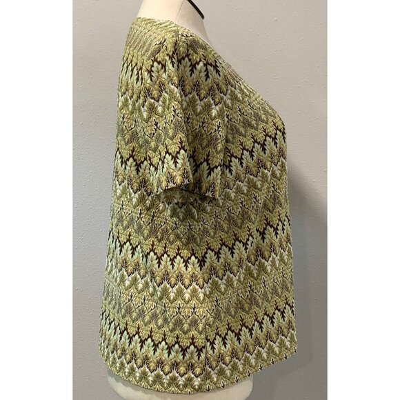 Alfred Dunner Womens Zigzag Pattern Short Sleeve Knit Top Lined Multicolor Sz XL - Picture 4 of 14